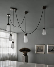 Modern Floating Pears-inspired Frosted Glass Chandelier for High-ceiling