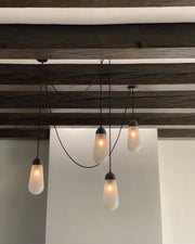 Modern Floating Pears-inspired Frosted Glass Chandelier for High-ceiling