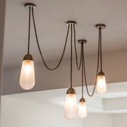 Modern Floating Pears-inspired Frosted Glass Chandelier for High-ceiling