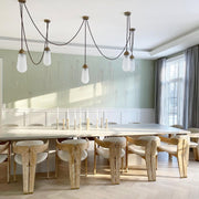 Modern Floating Pears-inspired Frosted Glass Chandelier for High-ceiling