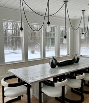 Modern Floating Pears-inspired Frosted Glass Chandelier for High-ceiling