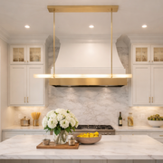 Audubong Modern Alabaster Single Bar Linear Chandelier 60