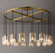 Lacour Amber/Clear Glass Round Chandelier 60