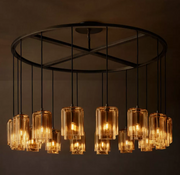 Lacour Amber/Clear Glass Round Chandelier 60
