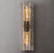 Lattice Clear/Smoke Glass Sconce 30