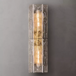 Lattice Clear/Smoke Glass Wall Sconce 30