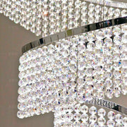 Long Crystal Tassel Rings Chandelier Extra Large Living Room Staircase High Ceiling Lighting Fixture