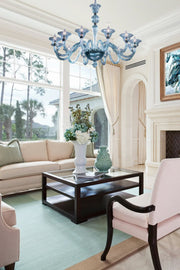 Marcella Venetian Blue Glass Chandelier