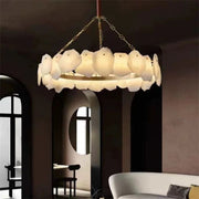Alabaster Flakes Round Chandelier Rod