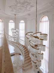Oversized Modern Designer Creative Multi-tiered Luxury Spiral Crystal Chandelier  For High-ceiling Foyer/Entryway/Hallway