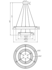 Rivage 2-Tier Round Chandelier 35