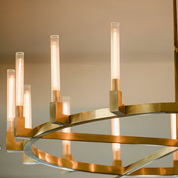 Canneles Linear Candlestick Round Chandelier Light 60