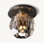 Boule De Smoke Cristal Glass Flushmount