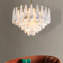 Alabaster Feathery Chandelier D21.7