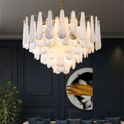 Alabaster Feathery Chandelier D21.7