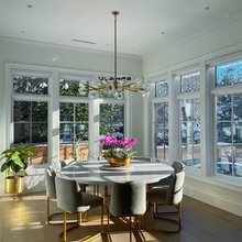 Load image into Gallery viewer, Boule De Cristal Clear Glass Ball Modern Round Chandelier Light 36&quot;
