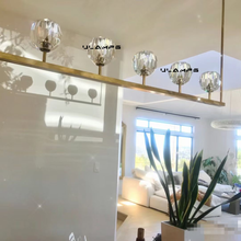 Load image into Gallery viewer, Boule De Cristal Clear Glass Minimalist Linear Chandelier Light 60&quot;
