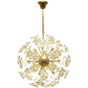 Golden Faceted Crystal Petal Dandelion Chandelier 24