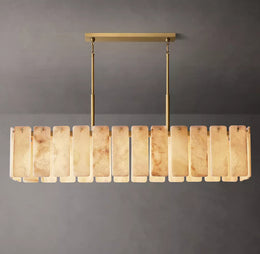Calamette Modern Alabaster Rectangular Chandelier 72