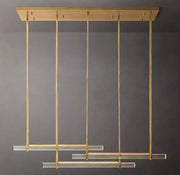 Audubon Modern Crystal Triple Bar Linear Chandelier 60