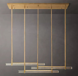 Audubon Modern Crystal Triple Bar Linear Chandelier 60
