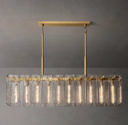 Calamette Modern Glass Rectangular Chandelier 60
