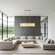 Calamette Alabaster Rectangular Chandelier 72
