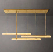 Audubon Modern Alabaster Triple Bar Linear Chandelier 72
