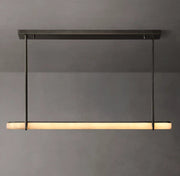 Audubon Modern Alabaster Single Bar Linear Chandelier 60