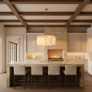 Calamette Alabaster Round Chandelier 36