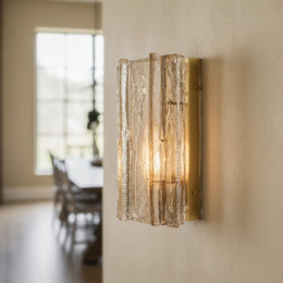 Lattice Clear/Smoke Glass Wall Sconce 15