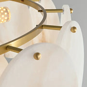 Alabaster Shell Brass Chandelier