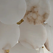 Alabaster Shell Brass Chandelier