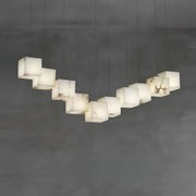 Alabaster Cubic Rectangular Pendant Light