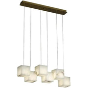 Alabaster Cubic Rectangular Pendant Light