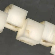 Alabaster Cubic Rectangular Pendant Light