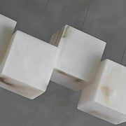 Alabaster Cubic Rectangular Pendant Light