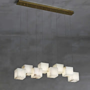 Alabaster Cubic Rectangular Pendant Light