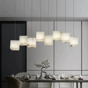 Alabaster Cubic Rectangular Pendant Light