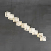 Alabaster Cubic Rectangular Pendant Light