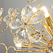 Golden Faceted Crystal Petal Dandelion Chandelier 24