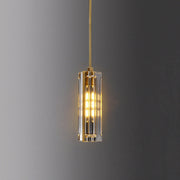 Golden Rectangular Crystal  Pendant Lighting
