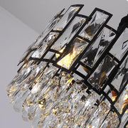 Mini Black Clear Crystal Chandelier
