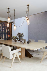 Modern Floating Pears-inspired Frosted Glass Chandelier for High-ceiling