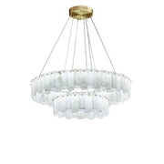 Double Round Alabaster Chandelier