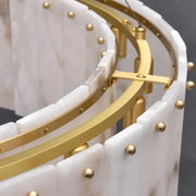 Double Round Alabaster Chandelier