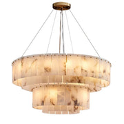 Double Round Alabaster Chandelier
