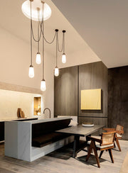 Modern Floating Pears-inspired Frosted Glass Chandelier for High-ceiling
