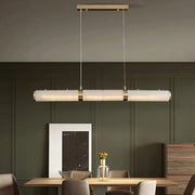 Caroline Alabaster Modern Art Linear Chandelier Lighting