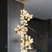 Melano Modern Luxury Linear Glass ball Chandelier Light